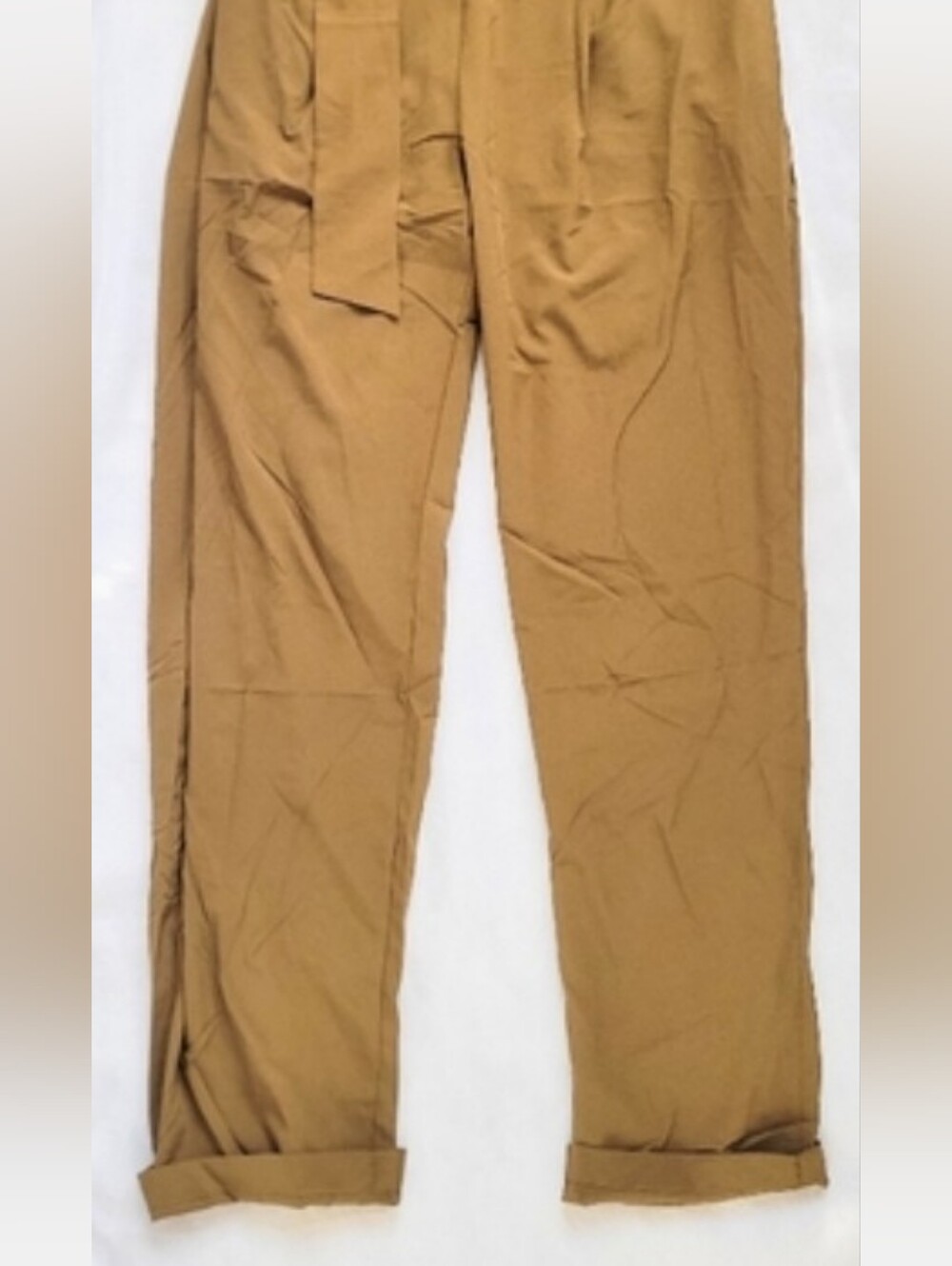 NWOT!Elevated Summer Women's Belted Lux Relaxed Fit Paper Bag Trouser Pant Large - Picture 10 of 16